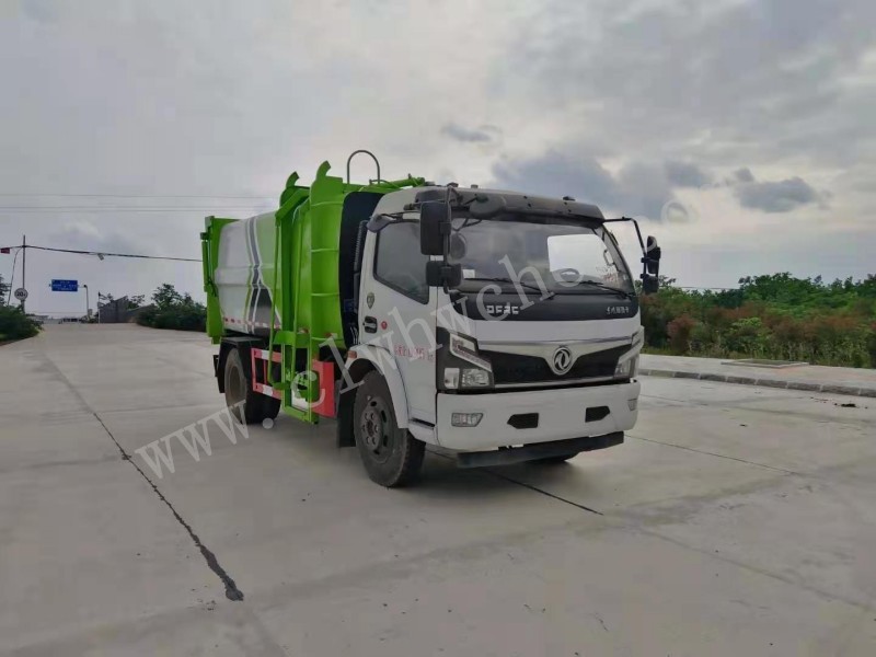 10方挂桶垃圾车  东风大多利卡10方挂桶垃圾车 国六挂桶垃圾车厂家